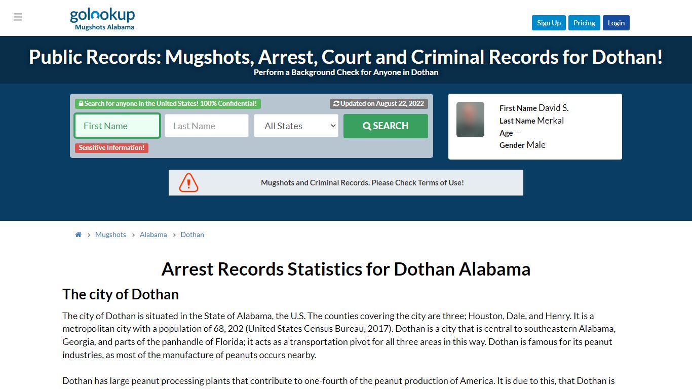 Mugshots Dothan, Arrest Records Dothan - GoLookUp