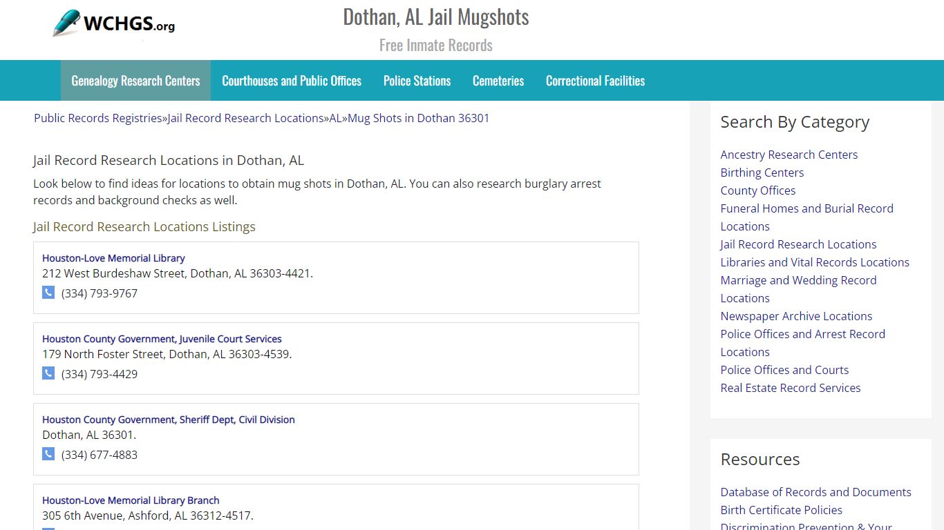Dothan, AL Jail Mugshots - Free Inmate Records - WCHGS.org